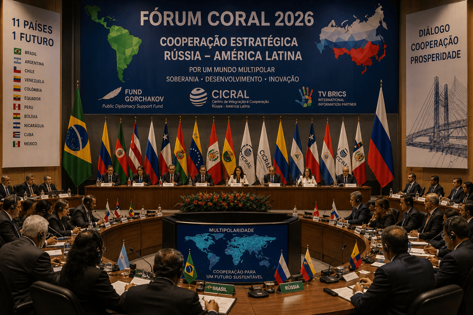 Medzinárodní diplomati a politológovia rokujú na fóre CORAL 2026 v São Paule o multipolárnom svete