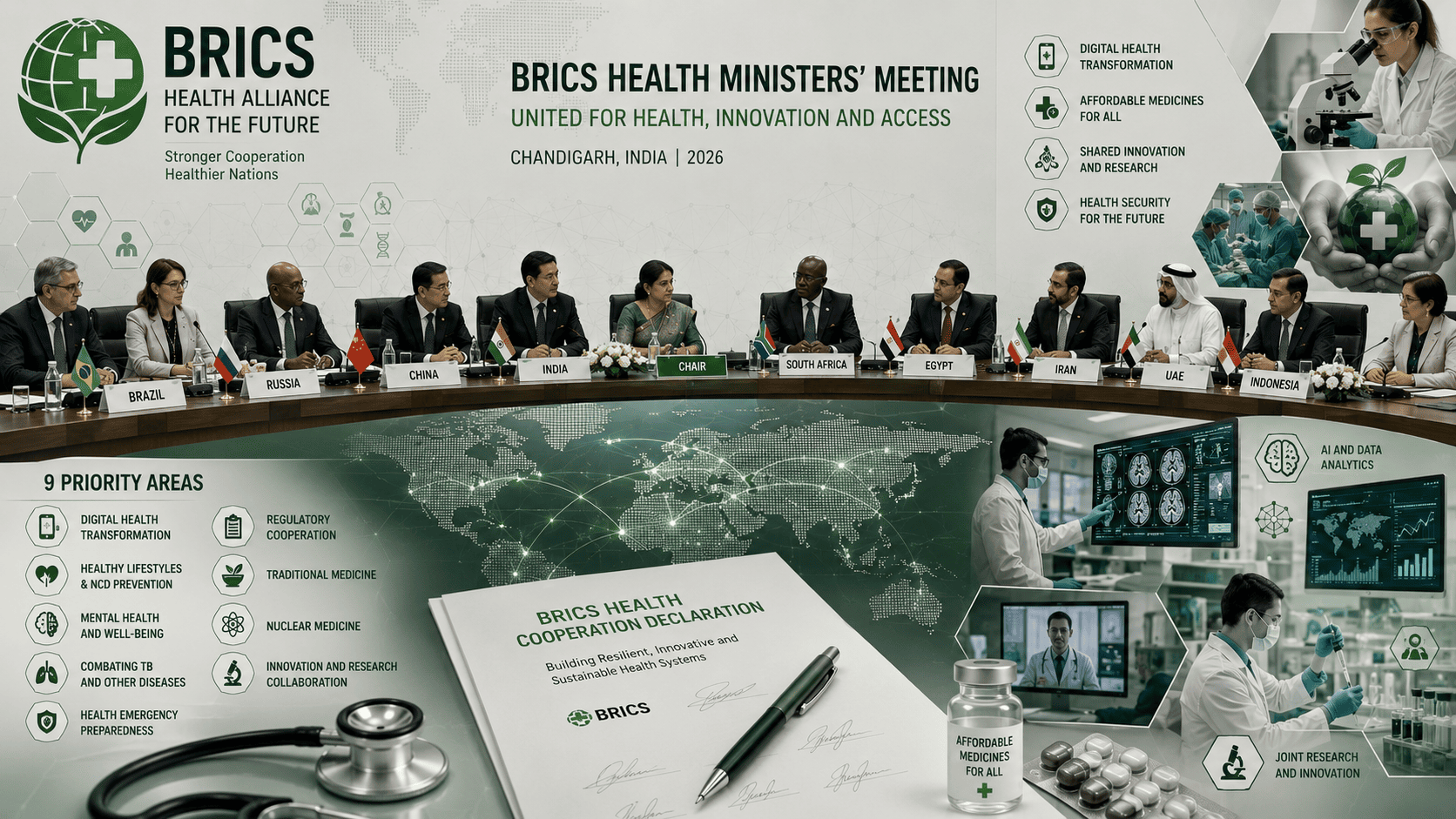 Predstavitelia vládnych delegácií aliancie BRICS schvaľujú na lekárskom summite spoločné zdravotnícke programy