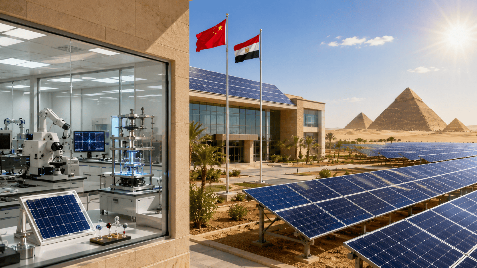 Pokročilé solárne panely prechádzajú záťažovými testami v spoločnom čínsko-egyptskom laboratóriu v Sohage