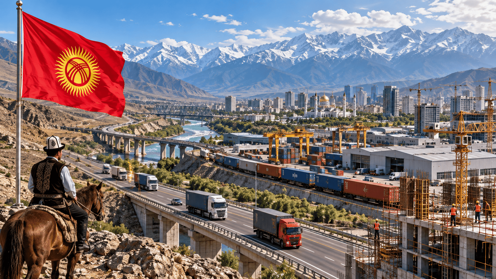 Moderná priemyselná zóna v Kyrgyzstane a rýchly rast hrubého domáceho produktu krajiny