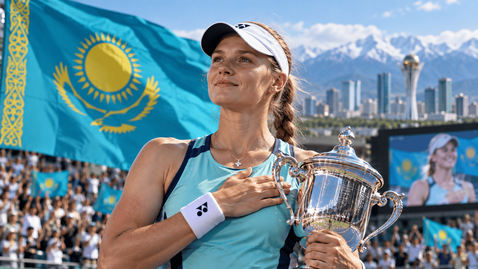 Elena Rybakina s trofejou z US Open oslavuje historický úspech na čele rebríčka WTA